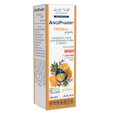 Obrázok produktu AVROPA AngiPharm Herbal & Propolis Forte – sprej na úľavu podráždeného hrdla a hltana