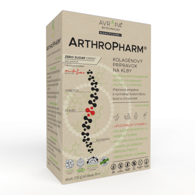 Obrázok produktu AVROPA ArthroPharm – kolagénový prášok s biopolymérom, peptidmi, lipozomálnym vit. C, MSM