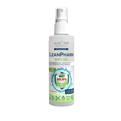 Obrázok produktu AVROPA CleanPharm Soft Gel 100 ml sprej – univerzálny dezinfekčný prostriedok, vhodný na cestovanie