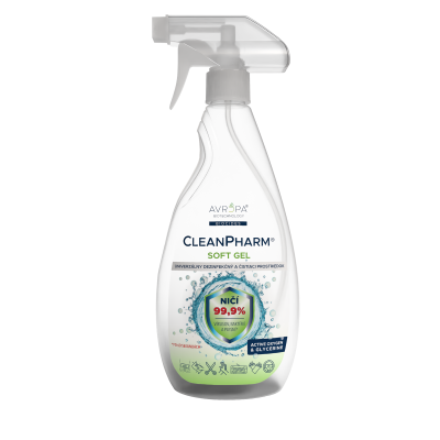 Obrázok produktu AVROPA CleanPharm Soft Gel 500 ml sprej – univerzálny dezinfekčný prostriedok s active oxygen