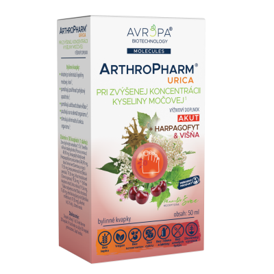 Obrázok produktu AVROPA ArthroPharm Urica Akut – bylinné kvapky pri zvýšenej koncentrácii kyseliny močovej