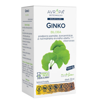 Obrázok produktu AVROPA Ginko biloba – bylinné kvapky na podporu pamäte a koncentrácie