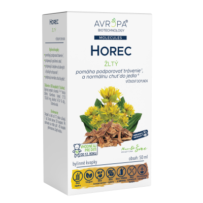 Obrázok produktu AVROPA Horec žltý – bylinné kvapky na podporu trávenia a chuti do jedla