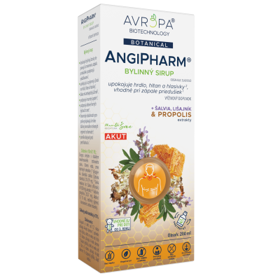 Obrázok produktu AVROPA AngiPharm Akut – bylinný sirup na upokojenie hrdla, hltana, hlasiviek a zápalu priedušiek