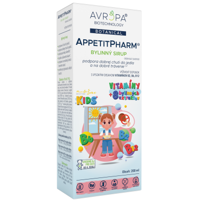 Obrázok produktu AVROPA AppetitPharm KIDS – bylinný sirup s B2,B6,B12 na chuť do jedla a dobré trávenie