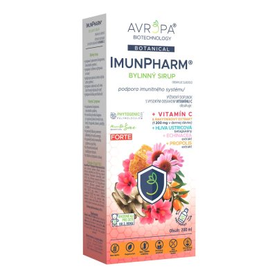 Obrázok produktu AVROPA ImunPharm Forte – bylinný sirup na imunitu s vit. C, betaglukánom, propolisom a echinaceou