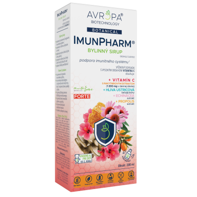 Obrázok produktu AVROPA ImunPharm Forte – bylinný sirup na imunitu s vit. C, betaglukánom, propolisom a echinaceou