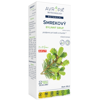 Obrázok produktu AVROPA Smrekový Akut – bylinný sirup z mladých smrekových výhonkov uľahčuje vykašliavanie