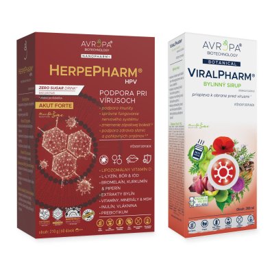 Obrázok produktu AVROPA Vírusy & opary – zvýhodnené balenie (HerpePharm HPV Akut Forte + ViralPharm)