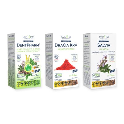 Obrázok produktu AVROPA Zdravá ústna dutina – zvýhodnené balenie (DentPharm + Dračia krv + Šalvia lekárska)