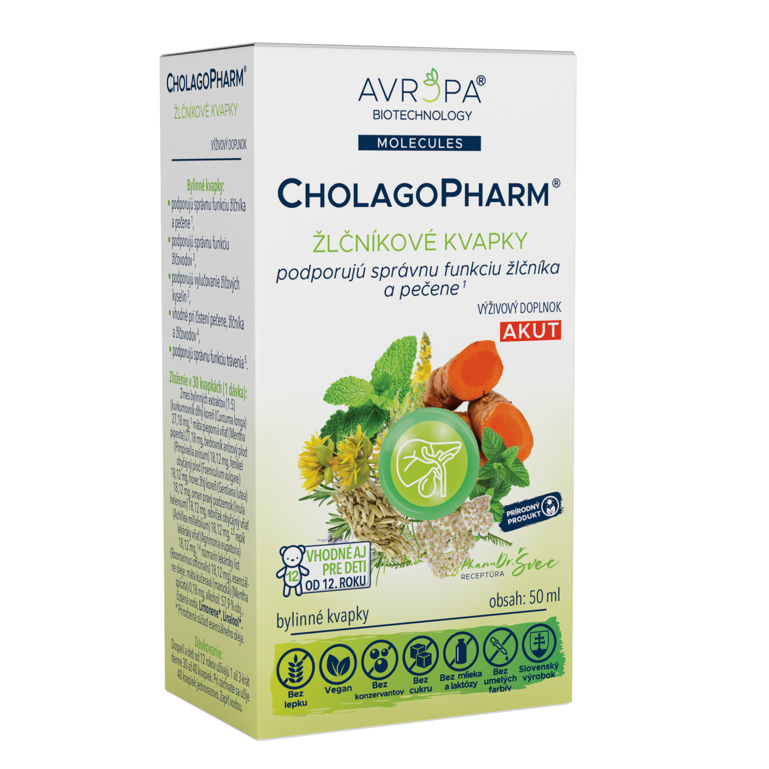 AVROPA CholagoPharm Akut – žlčníkové bylinné kvapky
