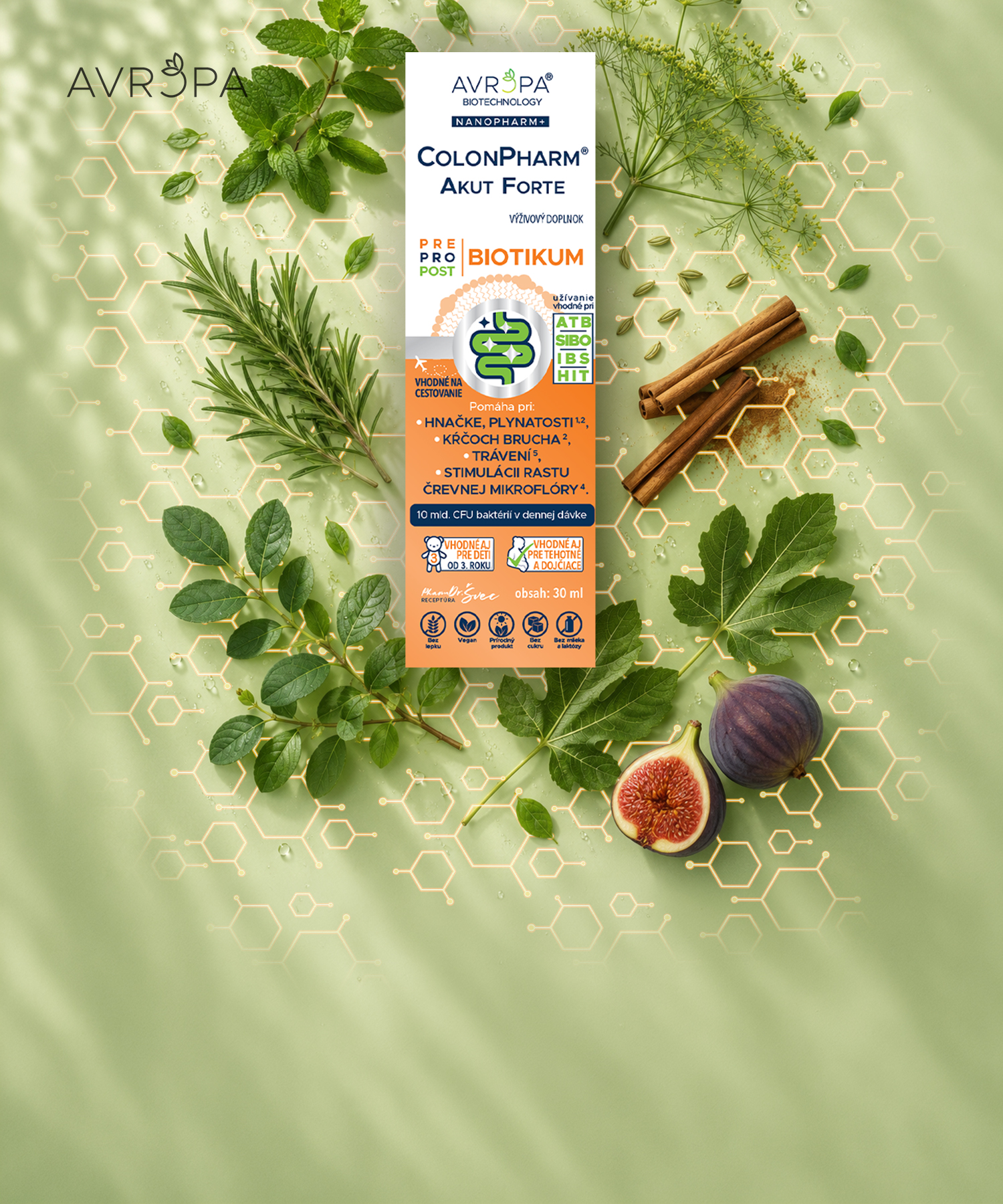 AVROPA ColonPharm Akut Forte – olejové kvapky s probiotikami, 30 ml