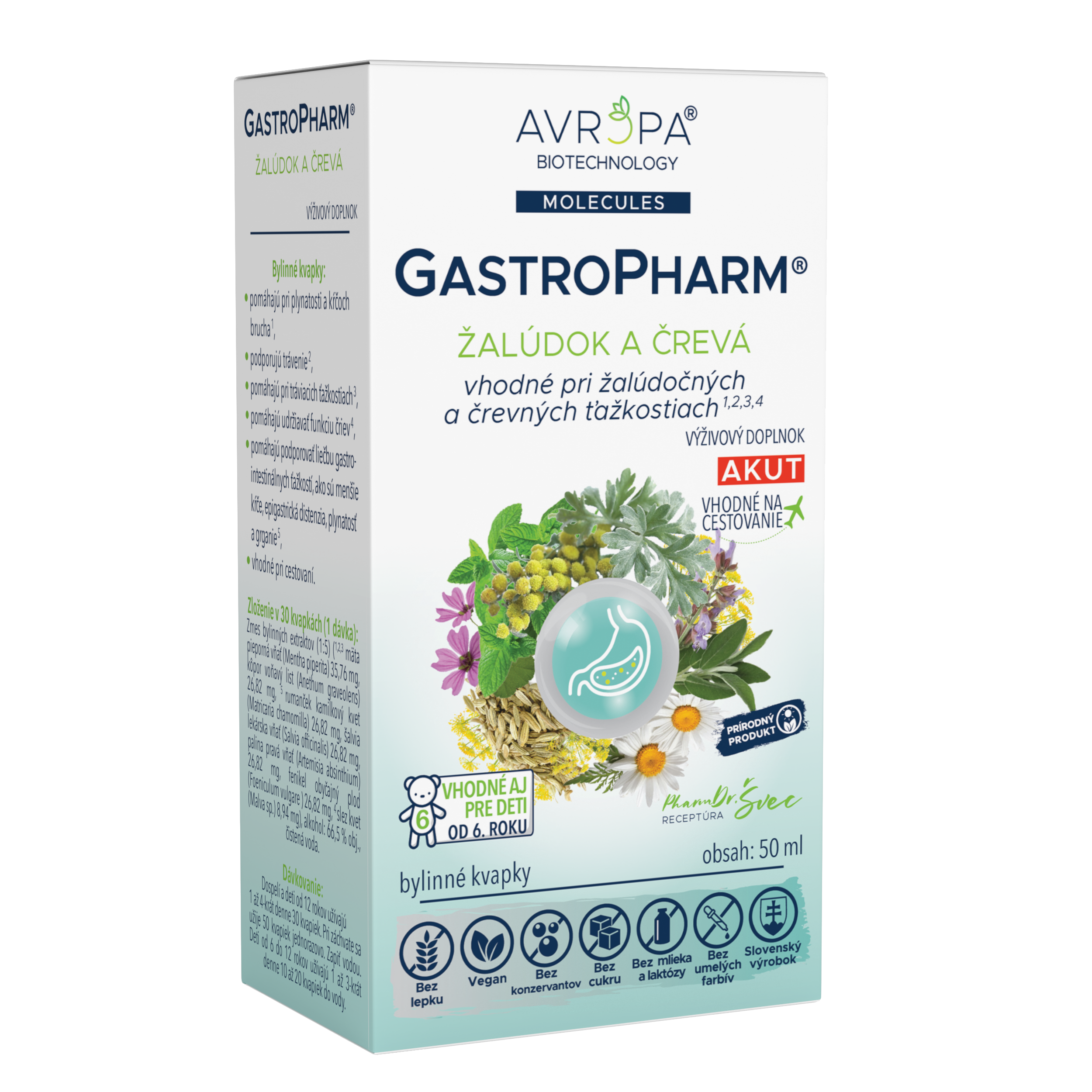 AVROPA GastroPharm Akut kvapky na podporu trávenia